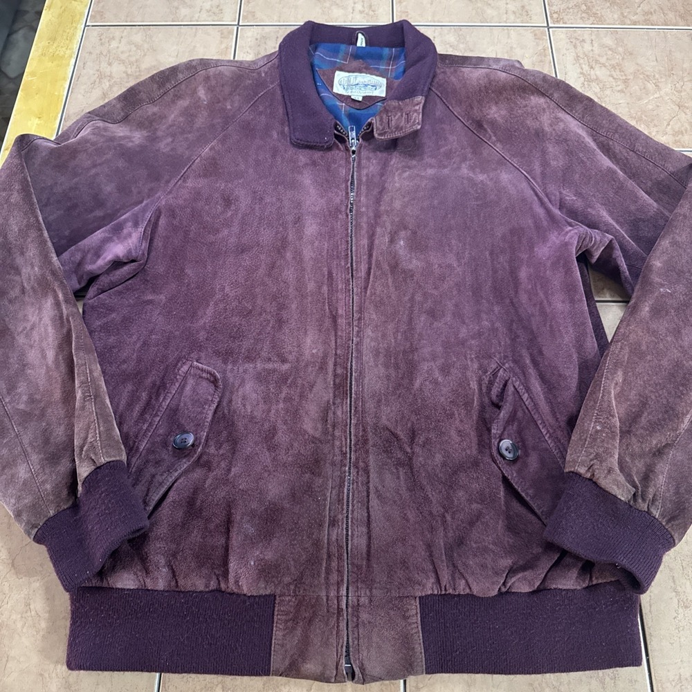 Vintage‎ Britches Great Outdoors Reddish Brown Leather Pig Suede Jacket Sz 44L